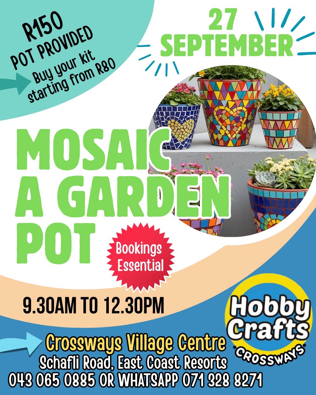Mosaic a Garden Pot 27 Sept 2025 Garden pot mosaic art craft